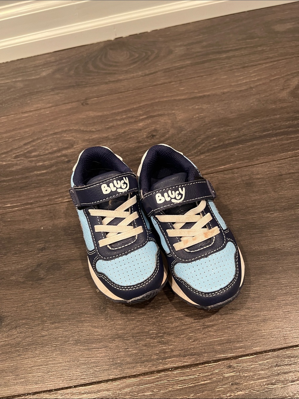 Lucy Blue and Navy Kids Sneakers with Hook-and-Loop Strap